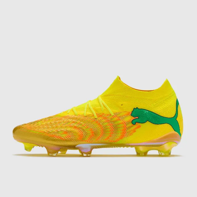 Puma Future Z হলুদ ইরিডেসেন্ট সোনালী আগুন ফার্ম-গ্রাউন্ড সকার শোজ 19