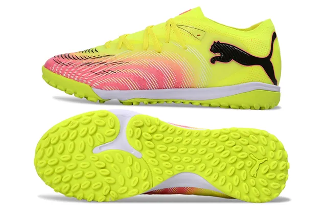Puma Future Z Zapatos de fútbol para turf amarillo rosa low-cut con upper de gradiente 6