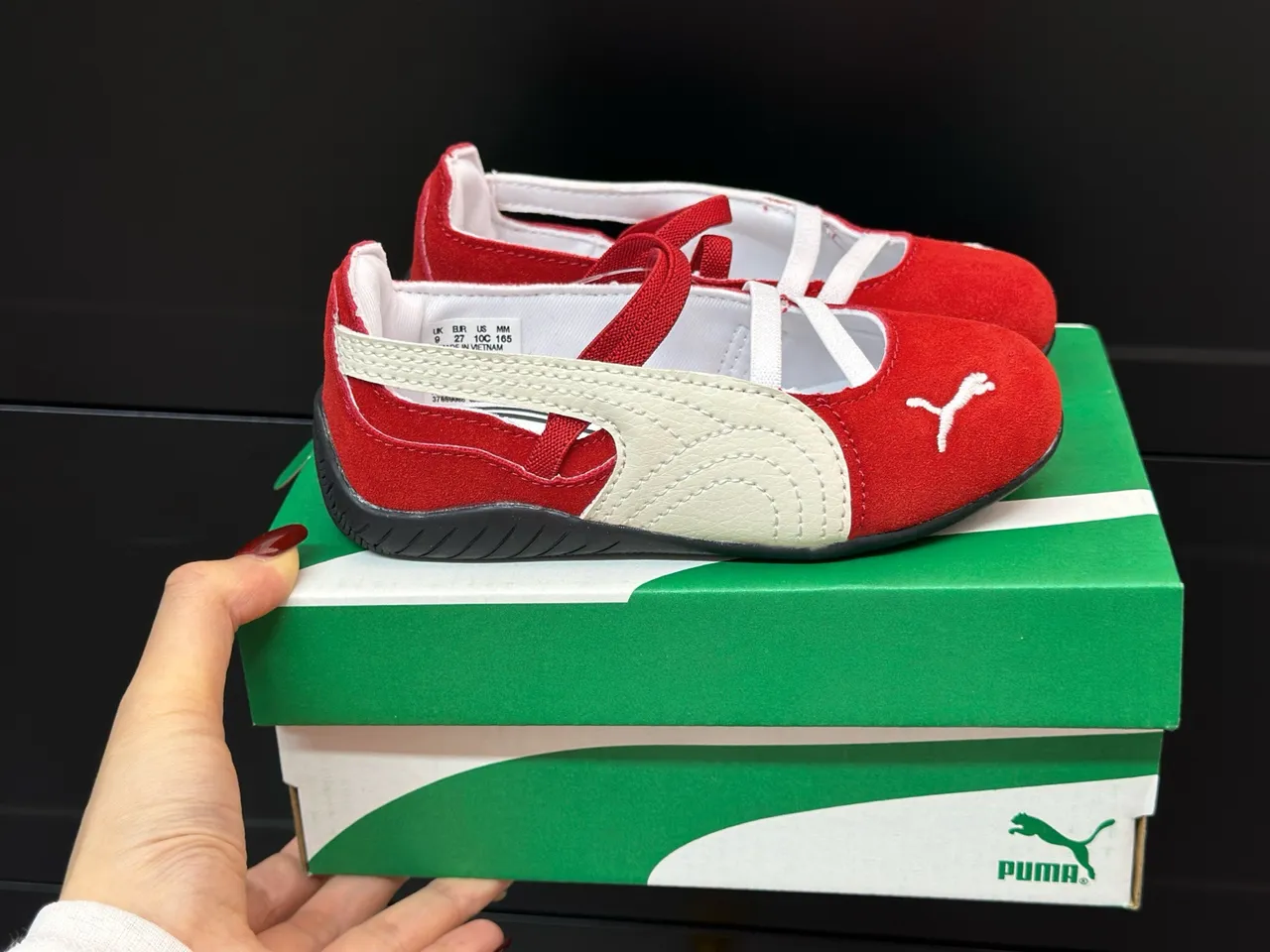 Puma Mary Jane Rojo Blanco Correa Crisscross Ante Zapatos Mary Jane 10