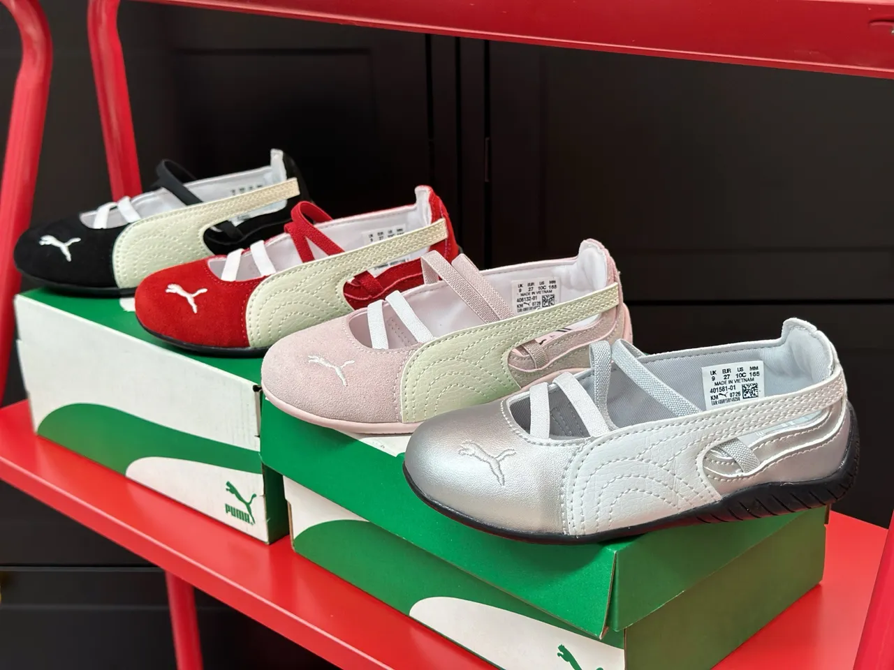 Puma Mary Jane Rojo Blanco Correa Crisscross Ante Zapatos Mary Jane 16
