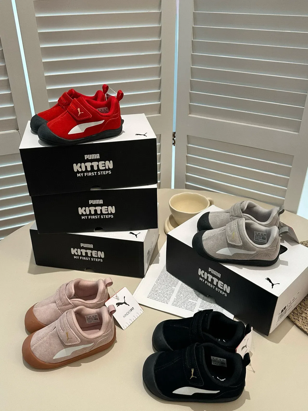 Puma Pink Beige Velcro Strap Closure Suede-Like Upper Lifestyle Sneakers 7