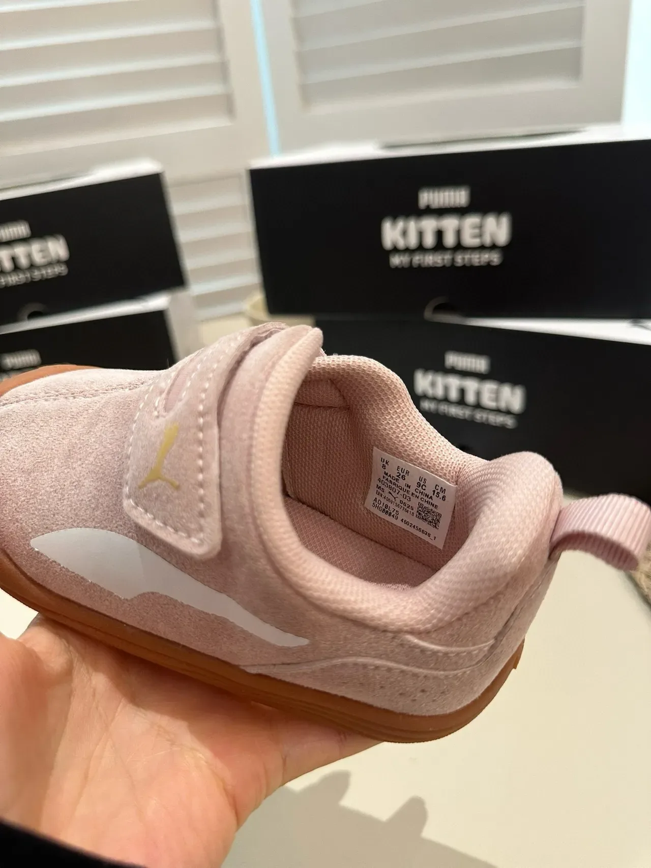 Puma Pink Beige Velcro Strap Closure Suede-Like Upper Lifestyle Sneakers 10