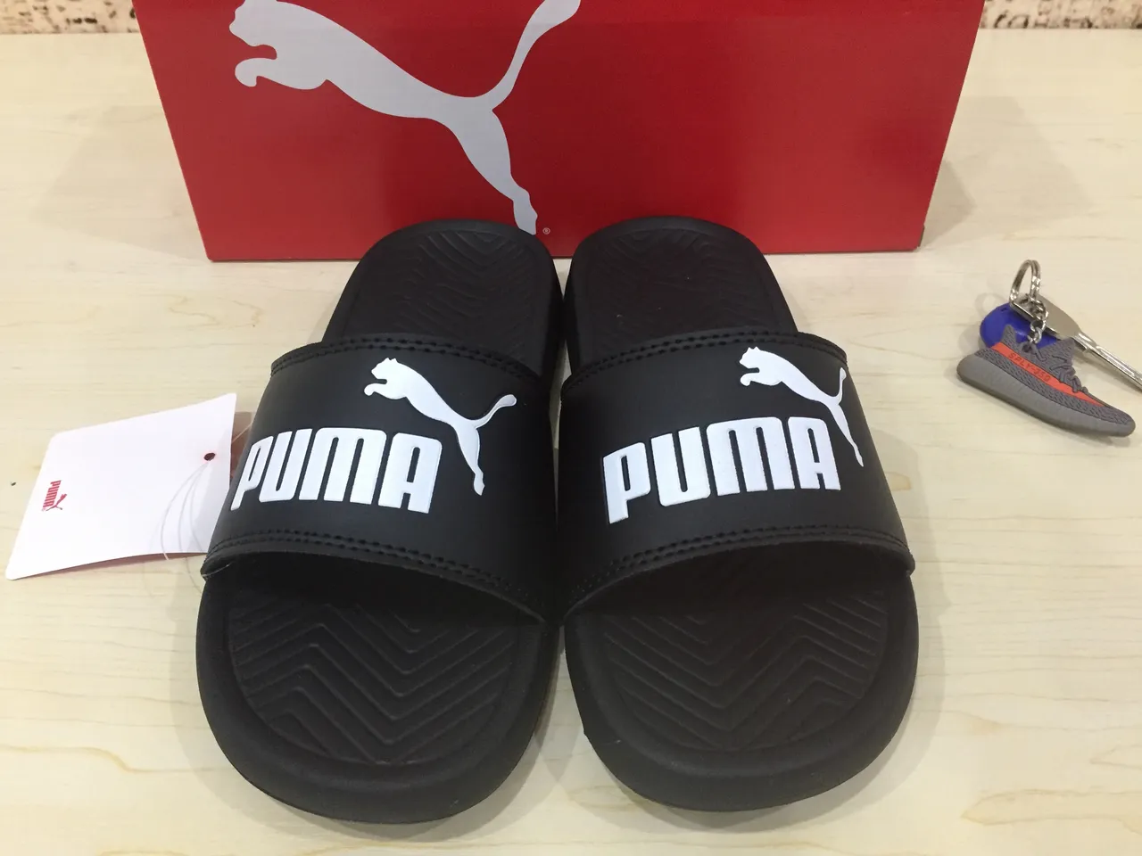 Puma Slide 黑色白色 Logo 拖鞋 4