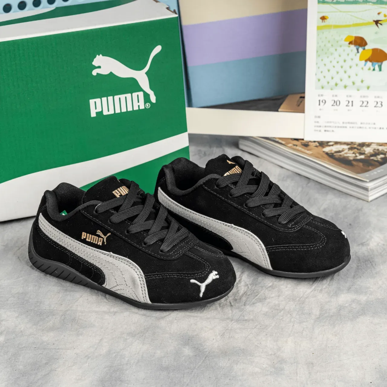 Puma Speedcat Black and White Lifestyle Sneakers 14