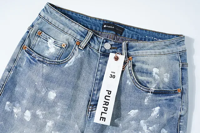 Purple Brand Jeans lavado claro con salpicaduras de pintura desgastadas 4