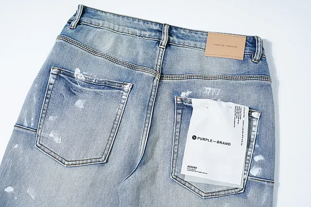 Purple Brand Jeans lavado claro con salpicaduras de pintura desgastadas 5