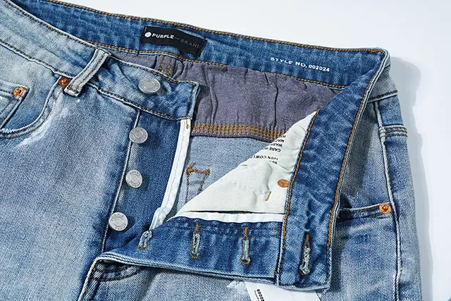 Purple Brand Jeans lavado claro con salpicaduras de pintura desgastadas 7