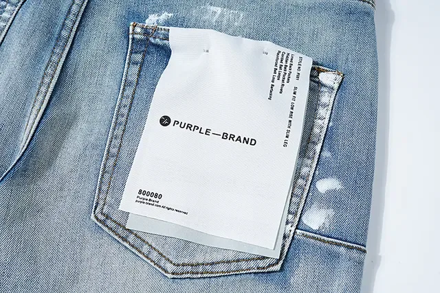 Purple Brand Jeans lavado claro con salpicaduras de pintura desgastadas 8