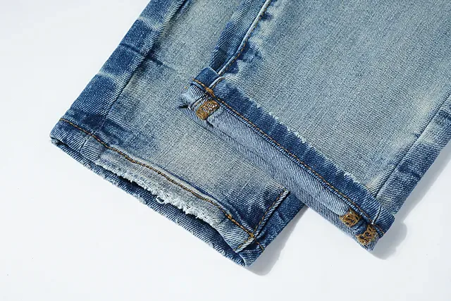 Purple Brand Jeans lavado claro con salpicaduras de pintura desgastadas 9