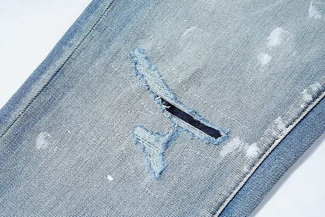 Purple Brand Jeans lavado claro con salpicaduras de pintura desgastadas 10