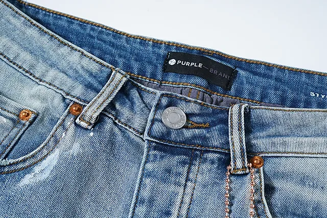 Purple Brand Jeans lavado claro con salpicaduras de pintura desgastadas 13