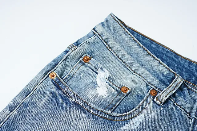 Purple Brand Jeans lavado claro con salpicaduras de pintura desgastadas 14
