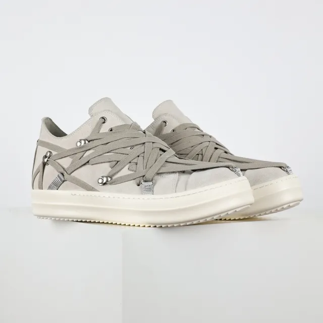 Rick Owens Geobasket Gris Daim Sangle Tressée Sneakers Lifestyle 3