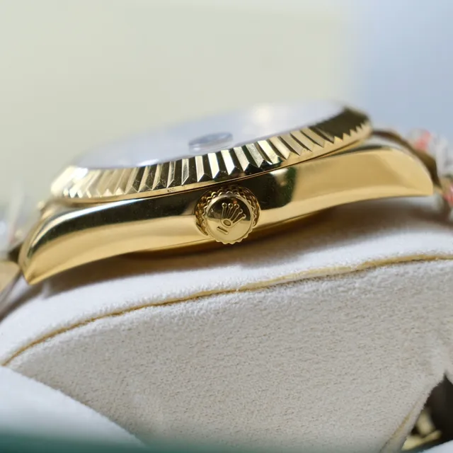 Rolex Datejust Gold-tone Fluted Bezel Diamond Dial Mechanical Watch 6