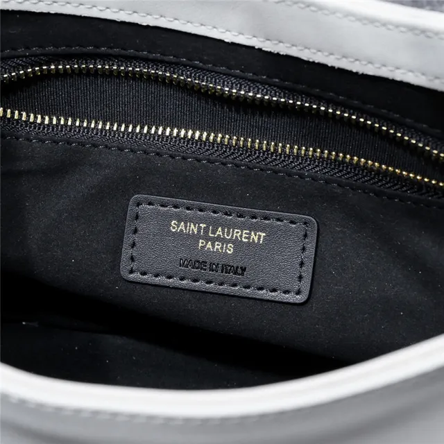 Saint Laurent Loulou Croc-Embossed Preto bolsa hobo 21