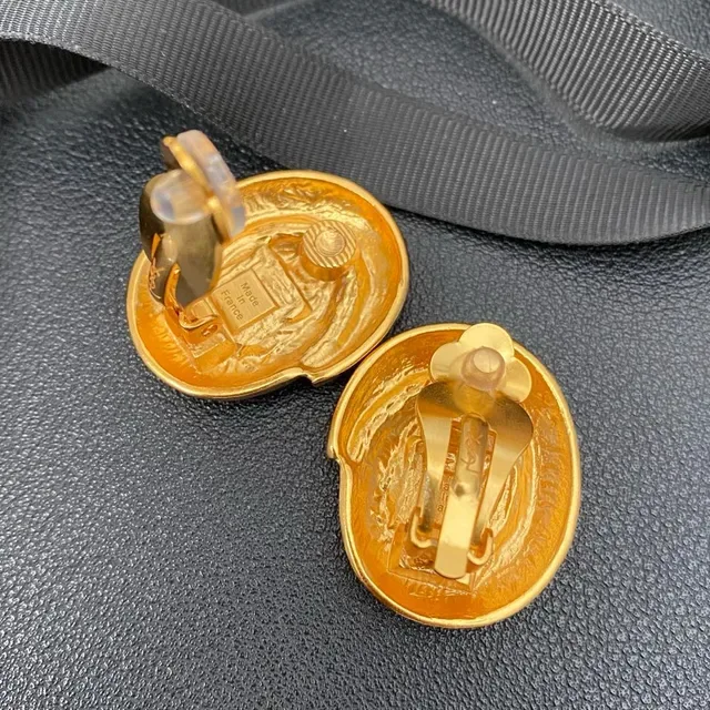 Saint Laurent Spiral Gold Clip-On Earrings 4