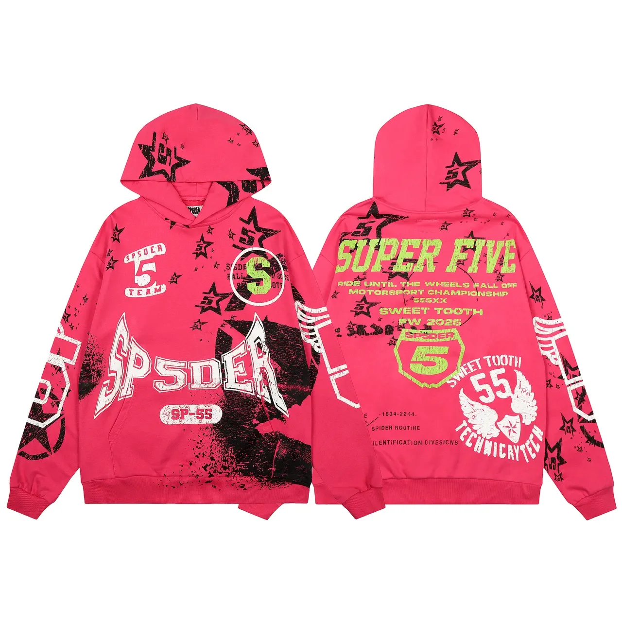 Sp5der SP-55 印花粉色运动套装 7