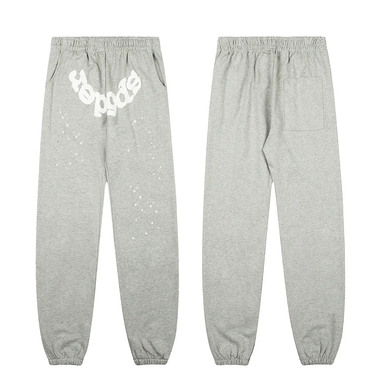 Sp5der جرافيك العنكبوت الرمادي الأبيض Oversized Fit تراكسوت 12