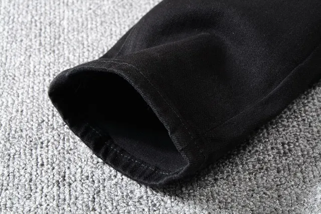 Stussy جينز أسود متعدد الألوان ممزق بقماش مقسم 2
