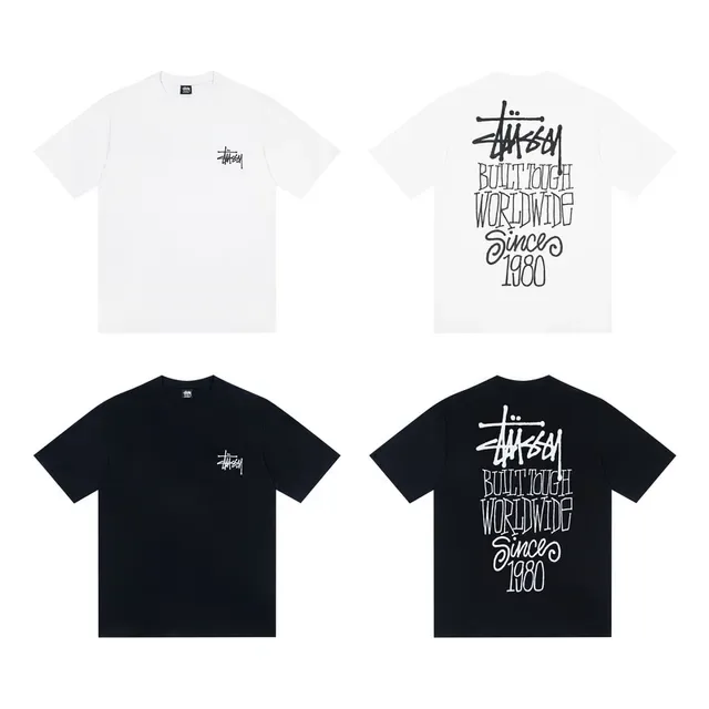Stussy Stock Logo 1980 থেকে বিশ্বব্যাপী শক্ত টি-শার্ট 2