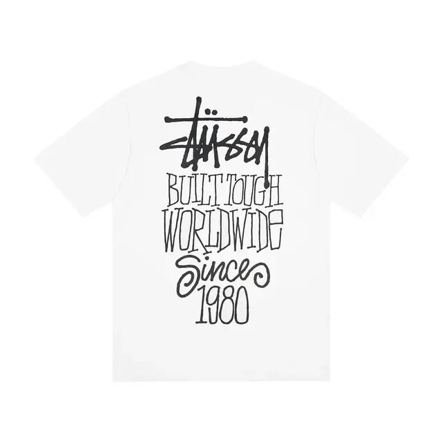 Stussy Stock Logo 1980 থেকে বিশ্বব্যাপী শক্ত টি-শার্ট 3