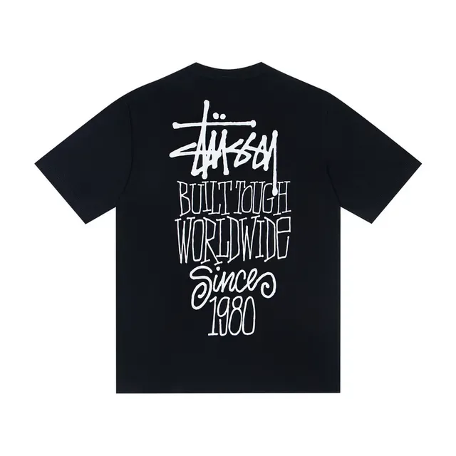 Stussy Stock Logo 1980 থেকে বিশ্বব্যাপী শক্ত টি-শার্ট 5