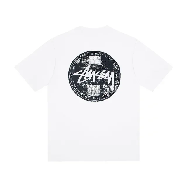 T-shirt Stussy graphique col rond blanc et noir 3