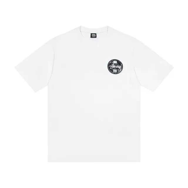 T-shirt Stussy graphique col rond blanc et noir 4