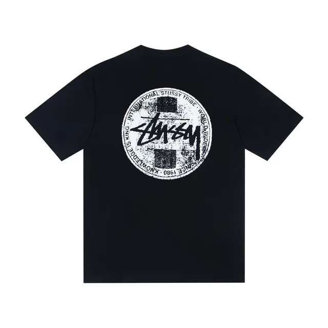 T-shirt Stussy graphique col rond blanc et noir 5