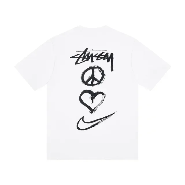Stussy x Nike Peace Heart Swoosh 印花T恤 2