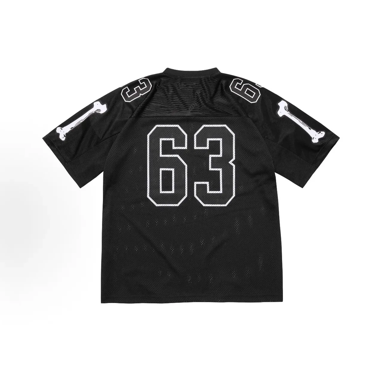 Supreme Maillot de Football Blanc Noir Maille Constructions Lettres de Contour Coutues 2