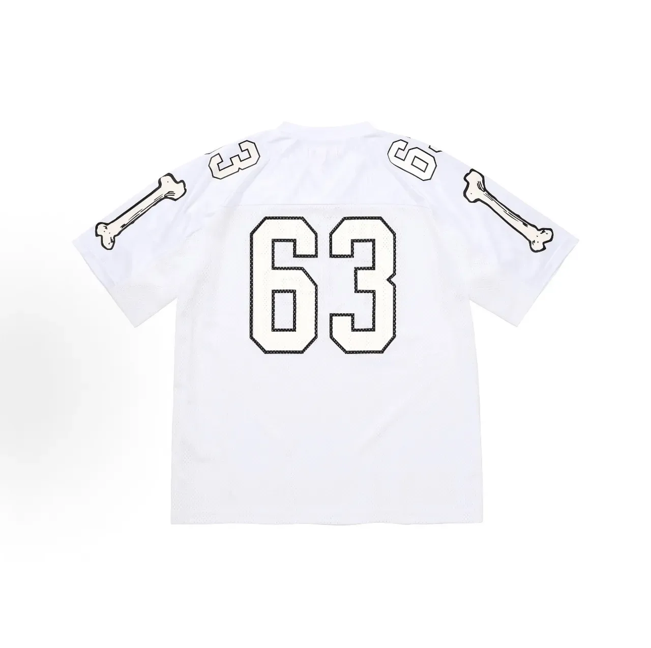 Supreme Maillot de Football Blanc Noir Maille Constructions Lettres de Contour Coutues 4