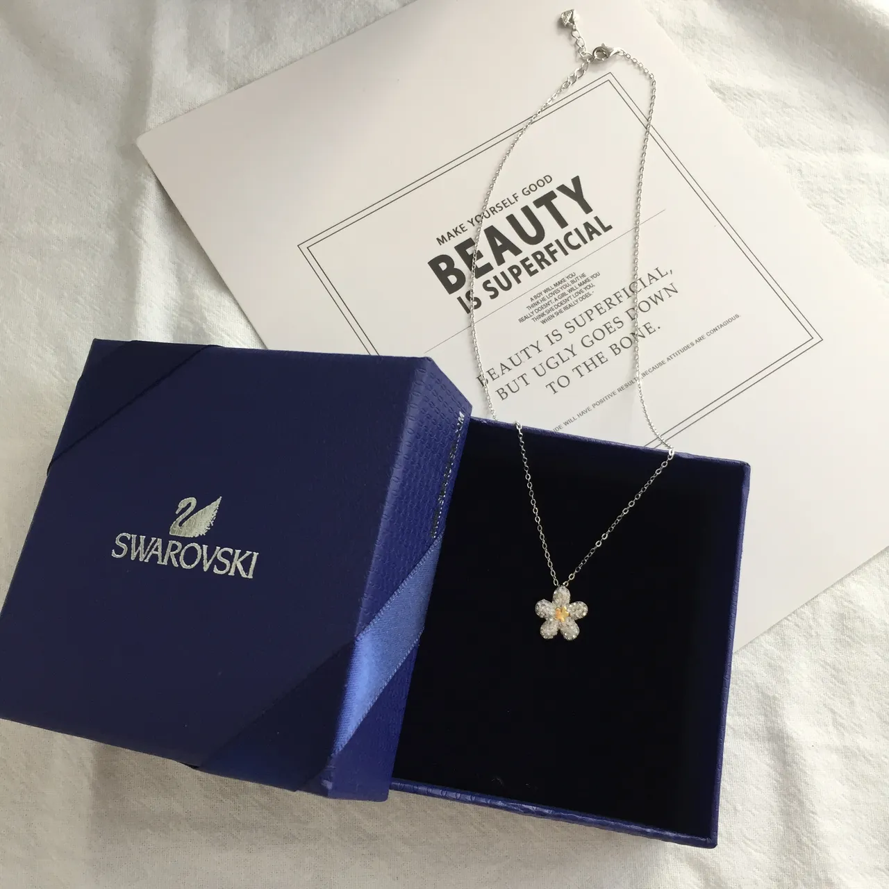 Swarovski قلادة زهرة كريستال 2