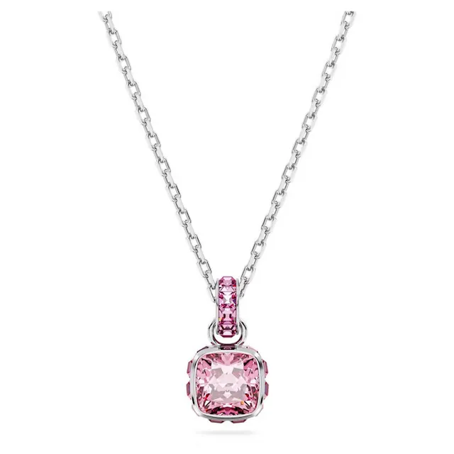 Swarovski Colar com pingente de cristal amarelo de corte almofada 5