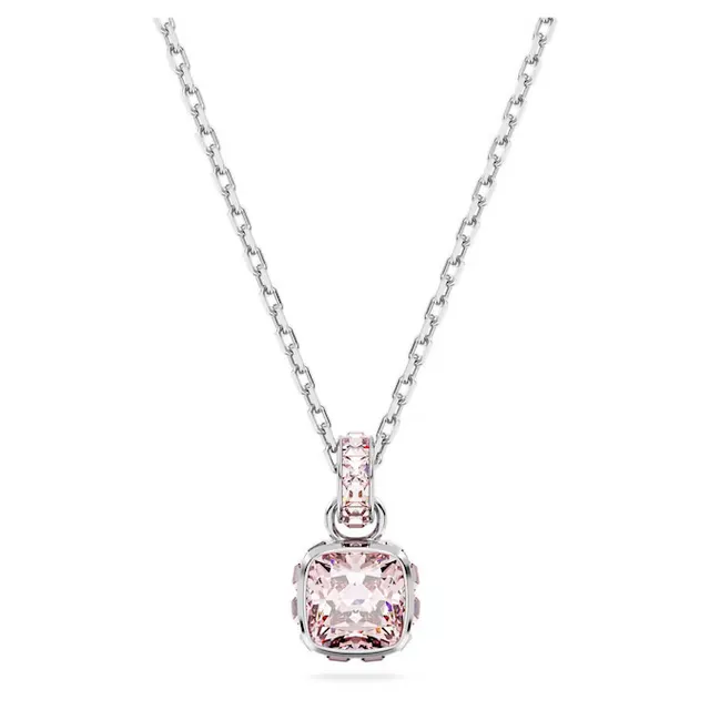 Swarovski Colar com pingente de cristal amarelo de corte almofada 8