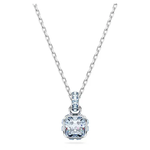 Swarovski Colar com pingente de cristal amarelo de corte almofada 12