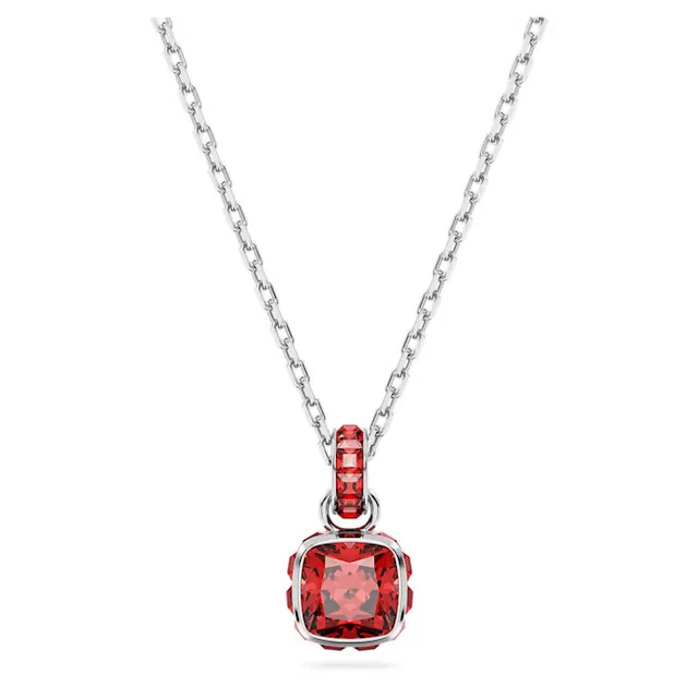Swarovski Colar com pingente de cristal amarelo de corte almofada 15