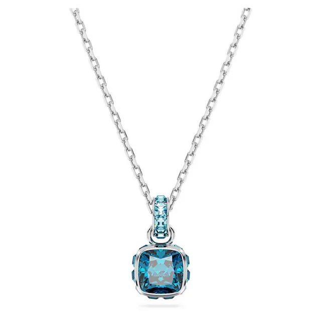 Swarovski Colar com pingente de cristal amarelo de corte almofada 21