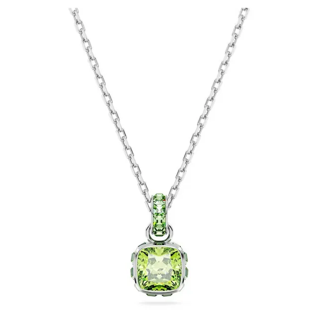 Swarovski Colar com pingente de cristal amarelo de corte almofada 24
