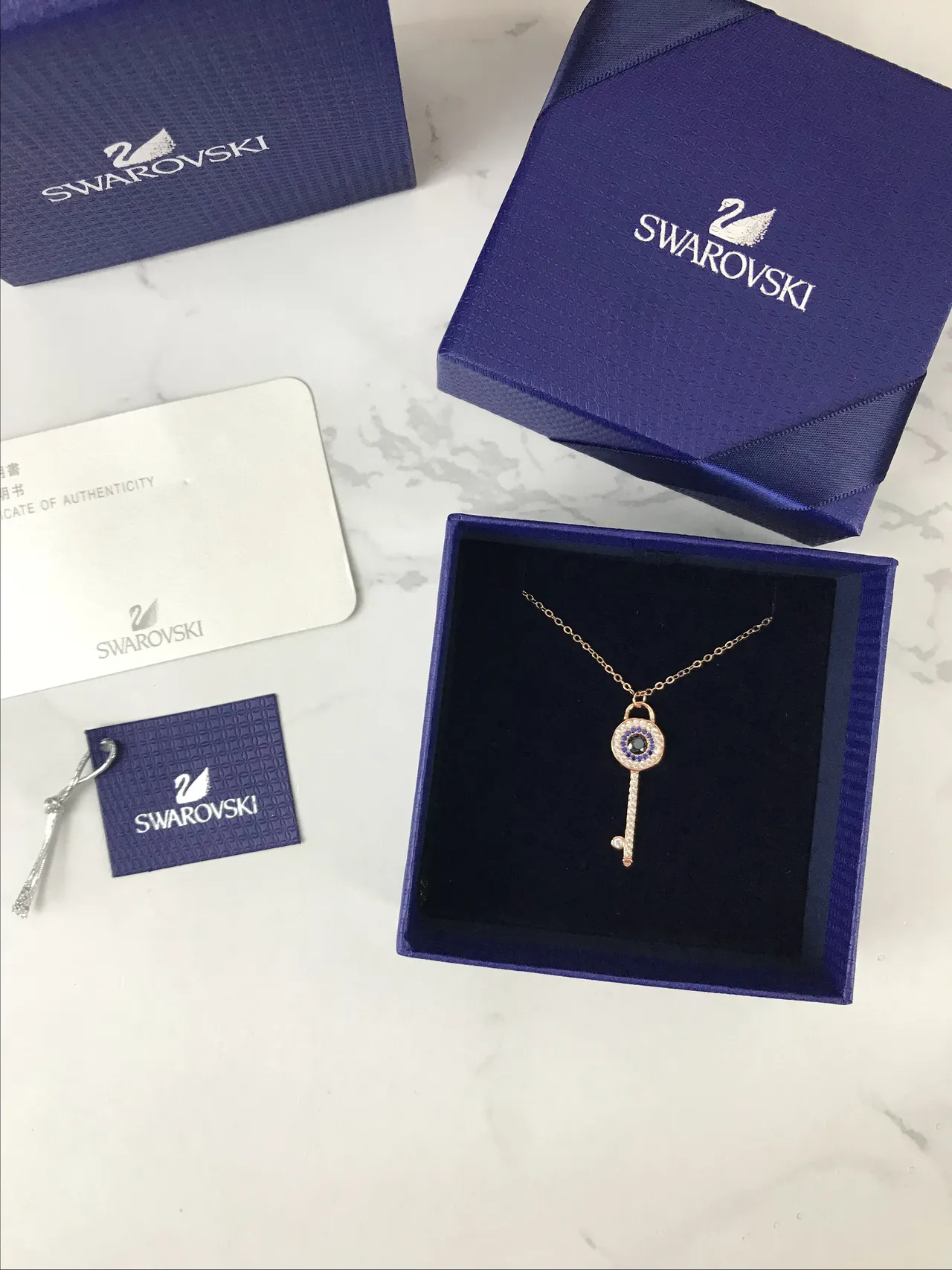 Swarovski تعليقة شكل المفتاح عين شريرة 2