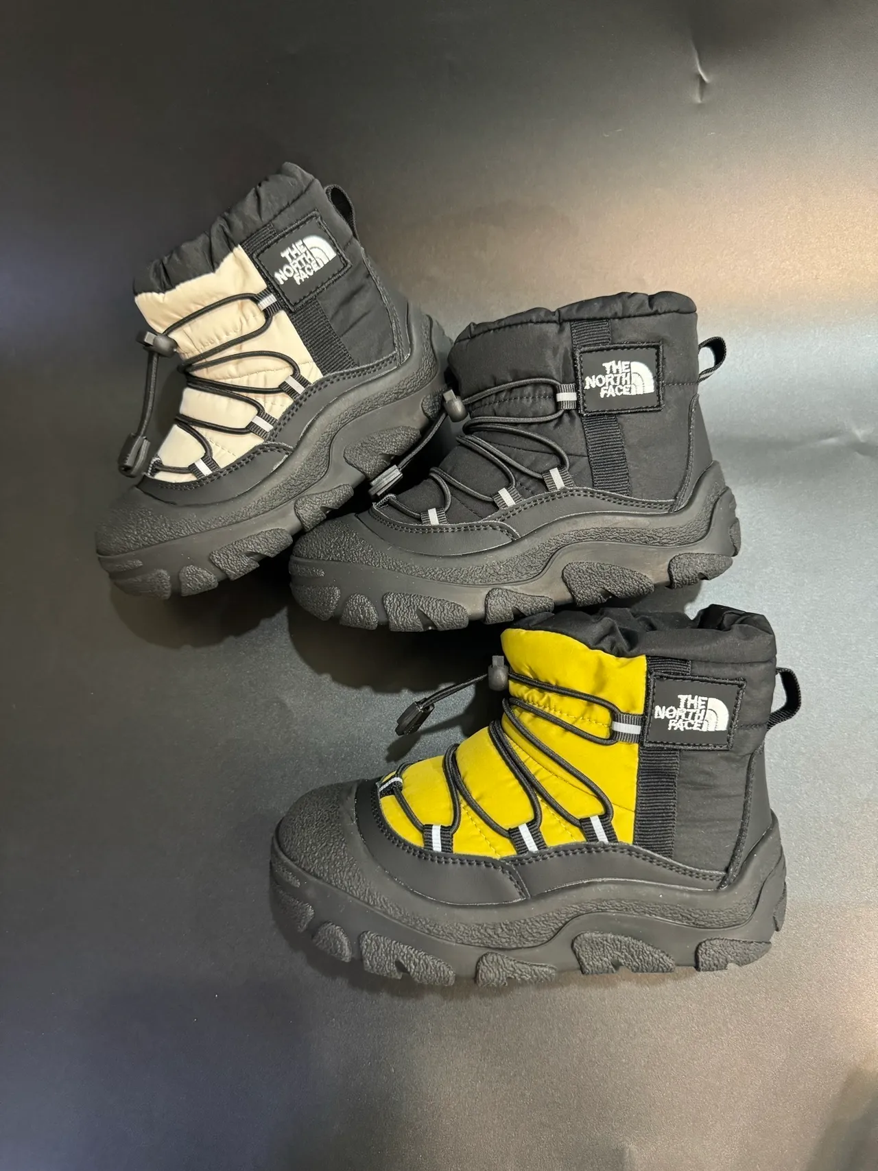 The North Face Negro Blanco Aislado High-Top Sistema de Lacing Bungee Botas de Nieve 3