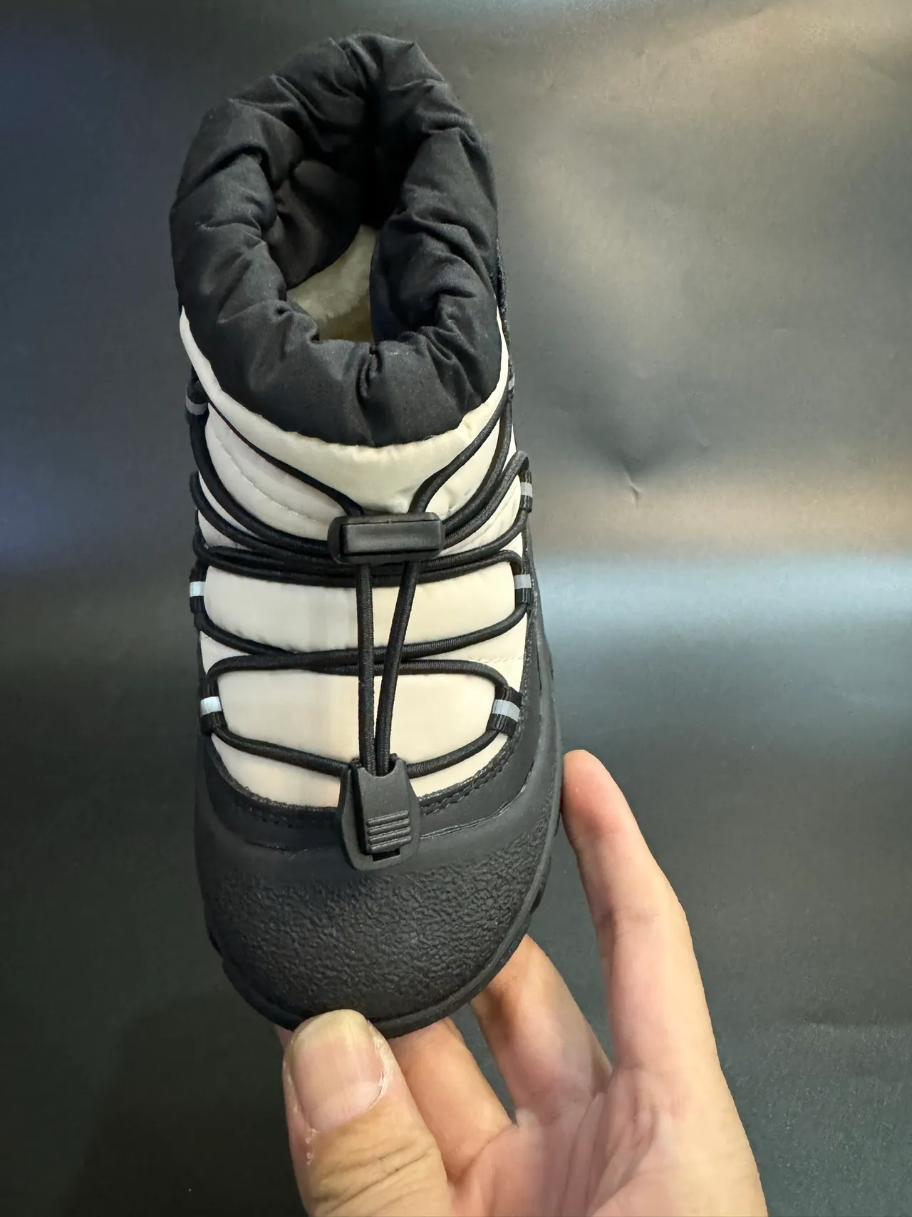 The North Face Negro Blanco Aislado High-Top Sistema de Lacing Bungee Botas de Nieve 20