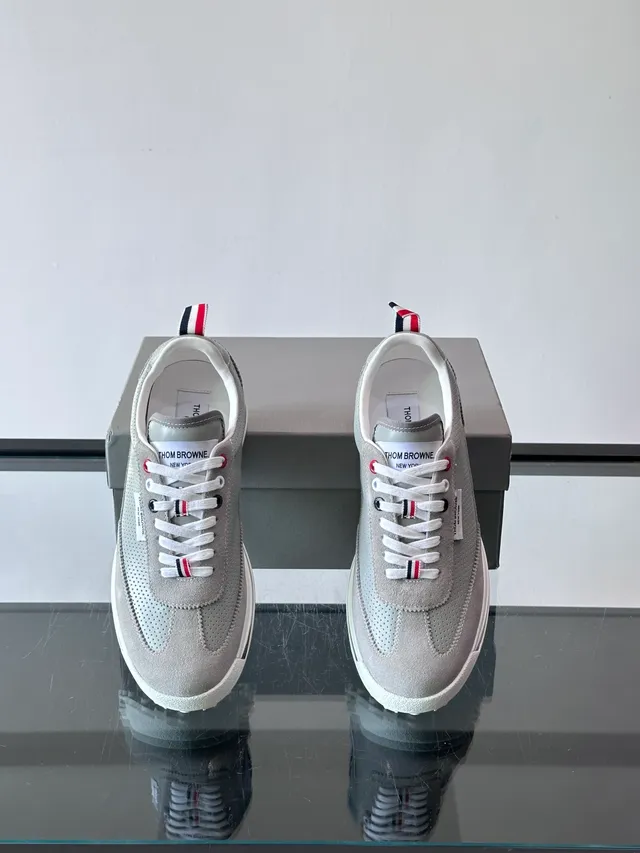 Thom Browne Perforated Gray Air Cushion Lifestyle Sneakers 4