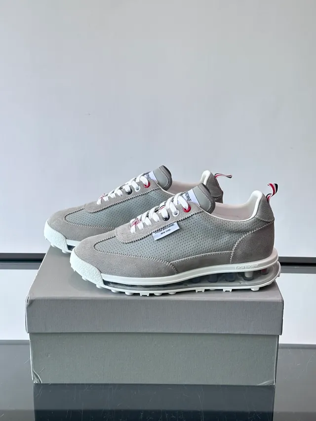 Thom Browne Perforated Gray Air Cushion Lifestyle Sneakers 5