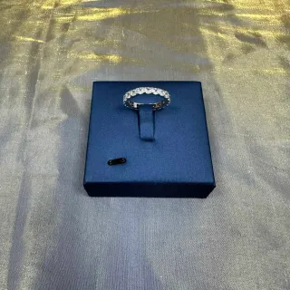 Tiffany & Co. एटरनिटी रिंग नेवी सिल्वर बैंड शेयर्ड-प्रॉन सेटिंग