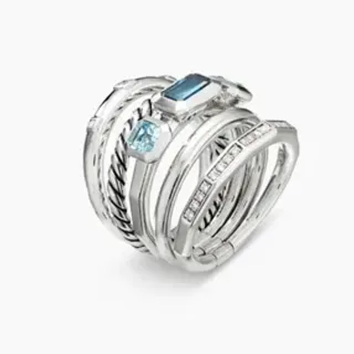 Tiffany & Co. HardWear परतदार एक्वामरीन और डायमंड रिंग