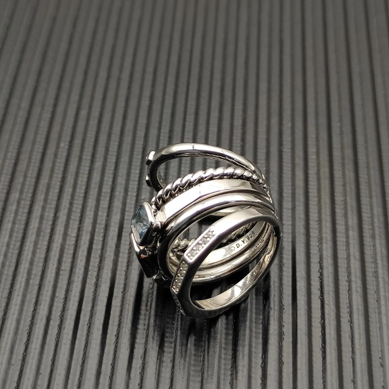 Tiffany & Co. HardWear परतदार एक्वामरीन और डायमंड रिंग 7