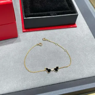 Tiffany & Co. Return to Gold Black Chain Enamel Cat Motifs Bracelet