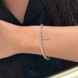 Tiffany & Co. टेनिस ब्रेसलेट चांदी सफेद चैनल सेट राउंड डायमंड रिजिड बैंगल ब्रेसलेट