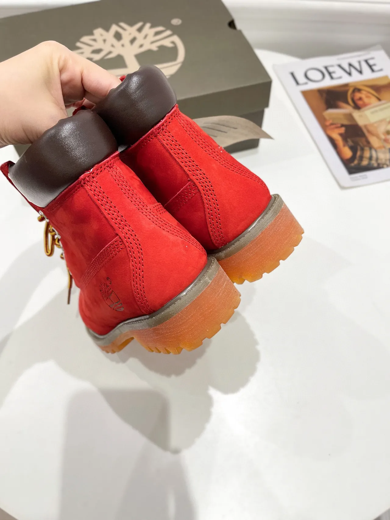 Timberland Premium 6-Inch Bottes de travail en daim rouge 2